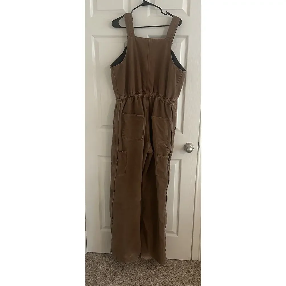 Vintage Carhartt Women's WR027 Quilt Lined Overalls Sandstone Duck Brown 12x34